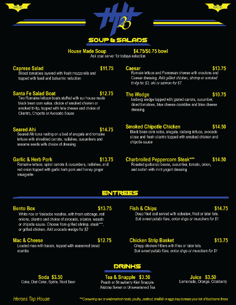 Lunch Menu Front