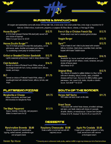 Lunch Menu Back